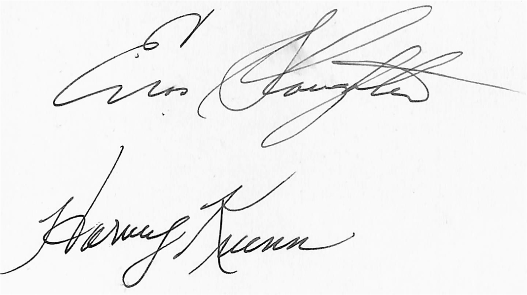 1953 Eddie Mathews w Enos Slaughter & Harvey Kuenn Signed Original US Air Force Type 1 Photo From MLB Tour of Japan (JSA Auction Letter)